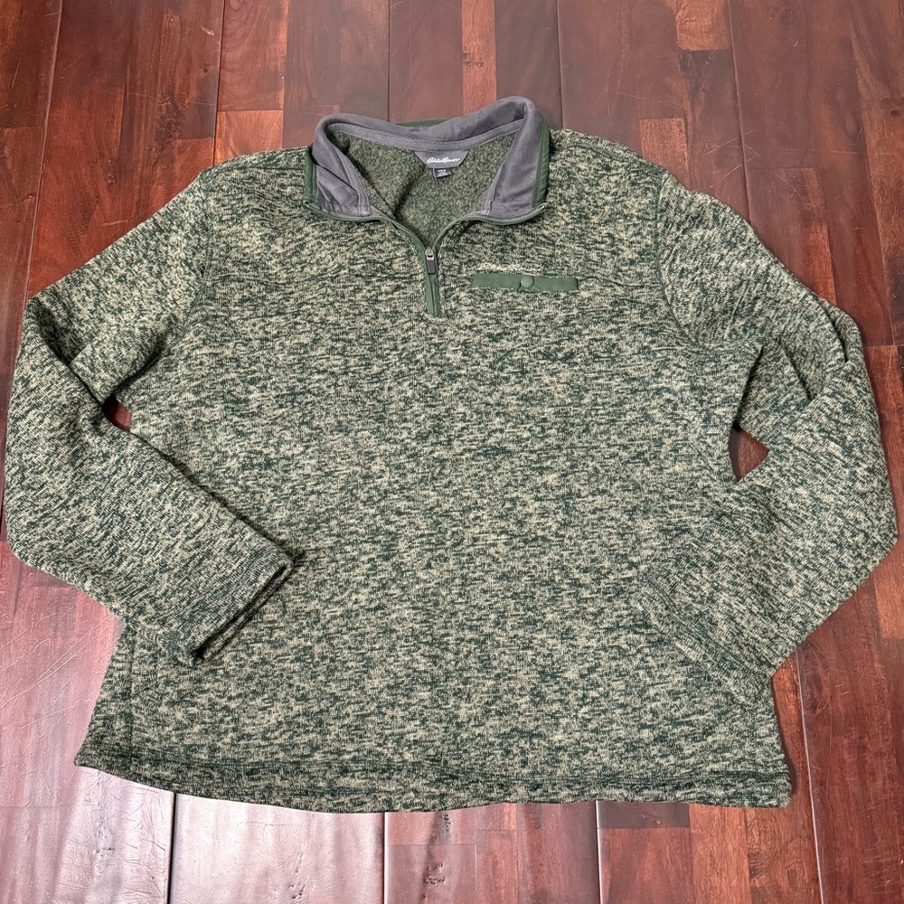 Eddie Bauer 1/4 Zip Fleece Pullover Men’s Size XXL Green